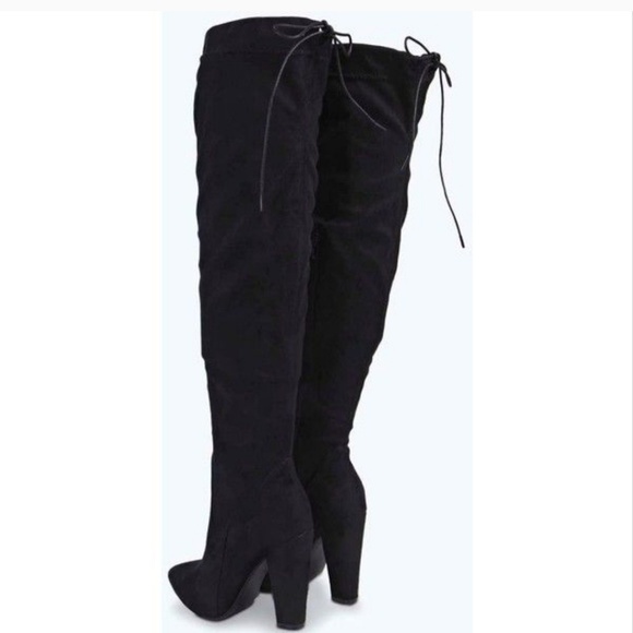 Boohoo Black Over the Knee Boot - Picture 2 of 8